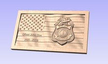 Load image into Gallery viewer, LEO Carved Flag with Badge