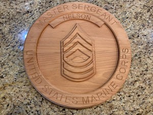 3D Carved Military rank insignia plaque
