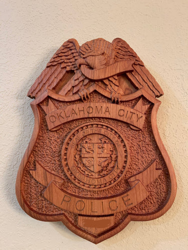 Oklahoma City Badge 3D Carved