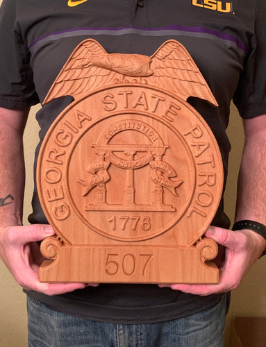 Georgia state police 3D carved badge