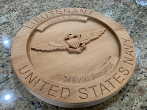 3D Carved Round Military plaque
