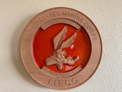 3D Carved TTECG Marine Corps Unit plaque