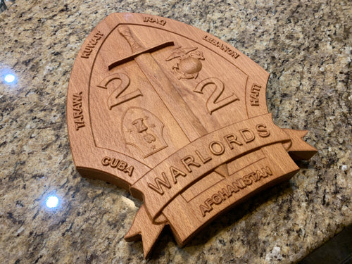 3D Carved 2/2 Marine Corps Unit plaque
